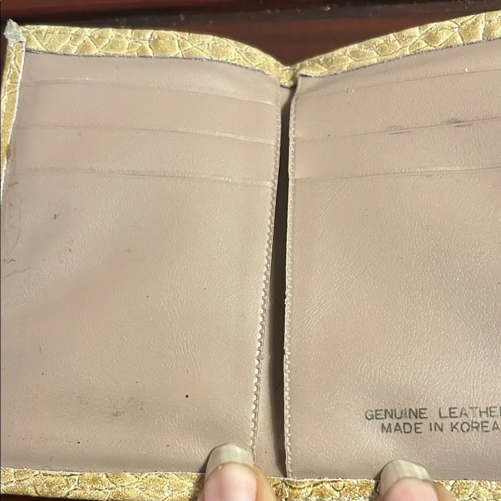 Tan Croc-Embossed Card Holder